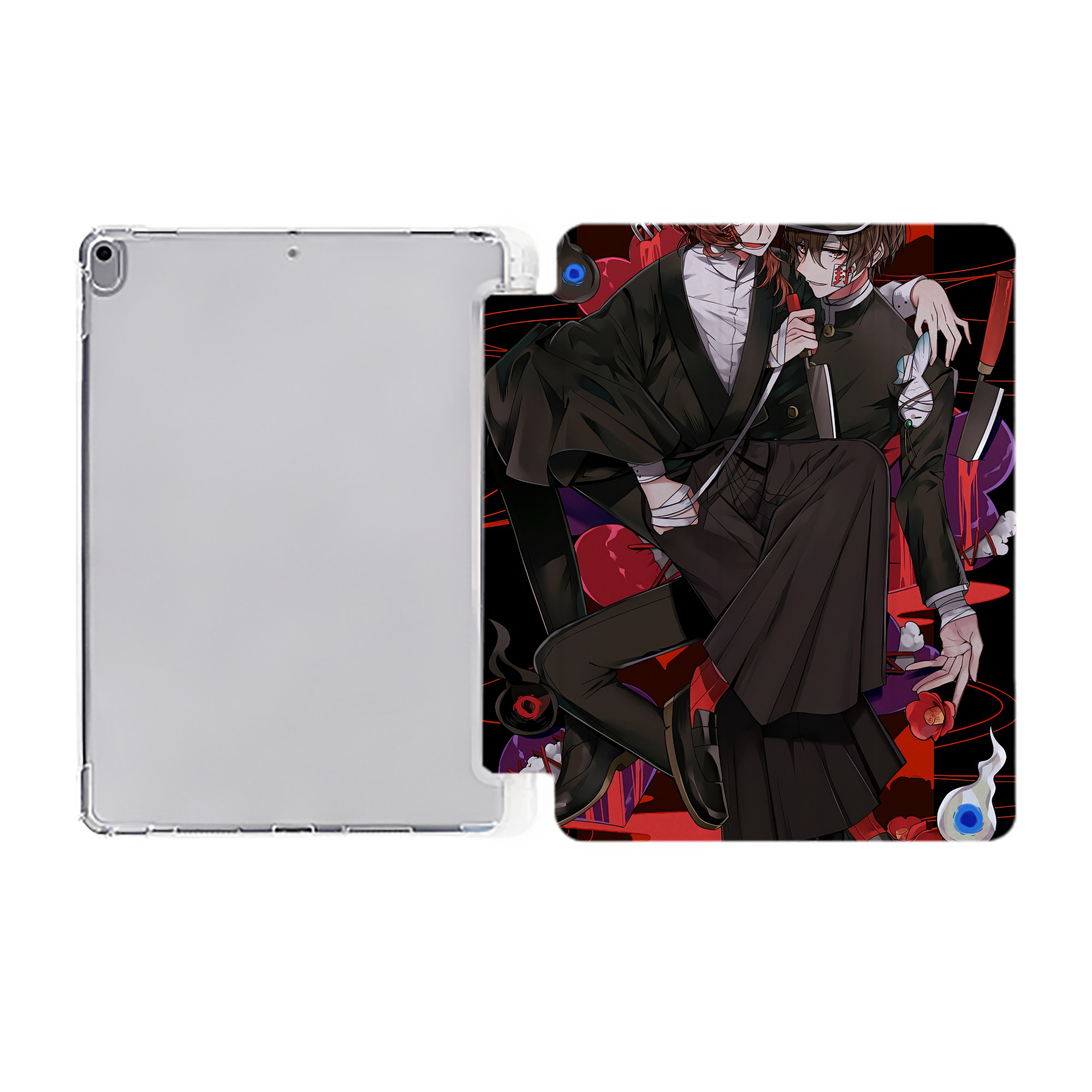 （画像用） 文豪ストレイドッグス Bungo Stray Dogs IPad ケース ペン収納付き 三つ折りスタンド PUレザー×シリコン 対応機種9.5/10.5/10.9インチ